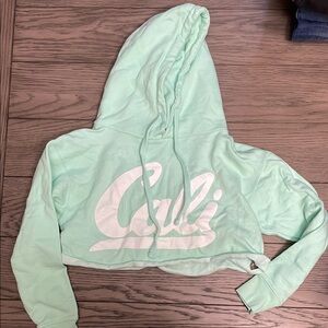 Mint Green Cali Cropped Hoodie